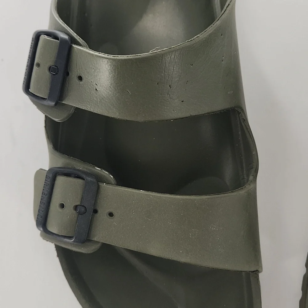 Birkenstock Olive Green Sandals Size 45 Mens 12 - Picture 5 of 9